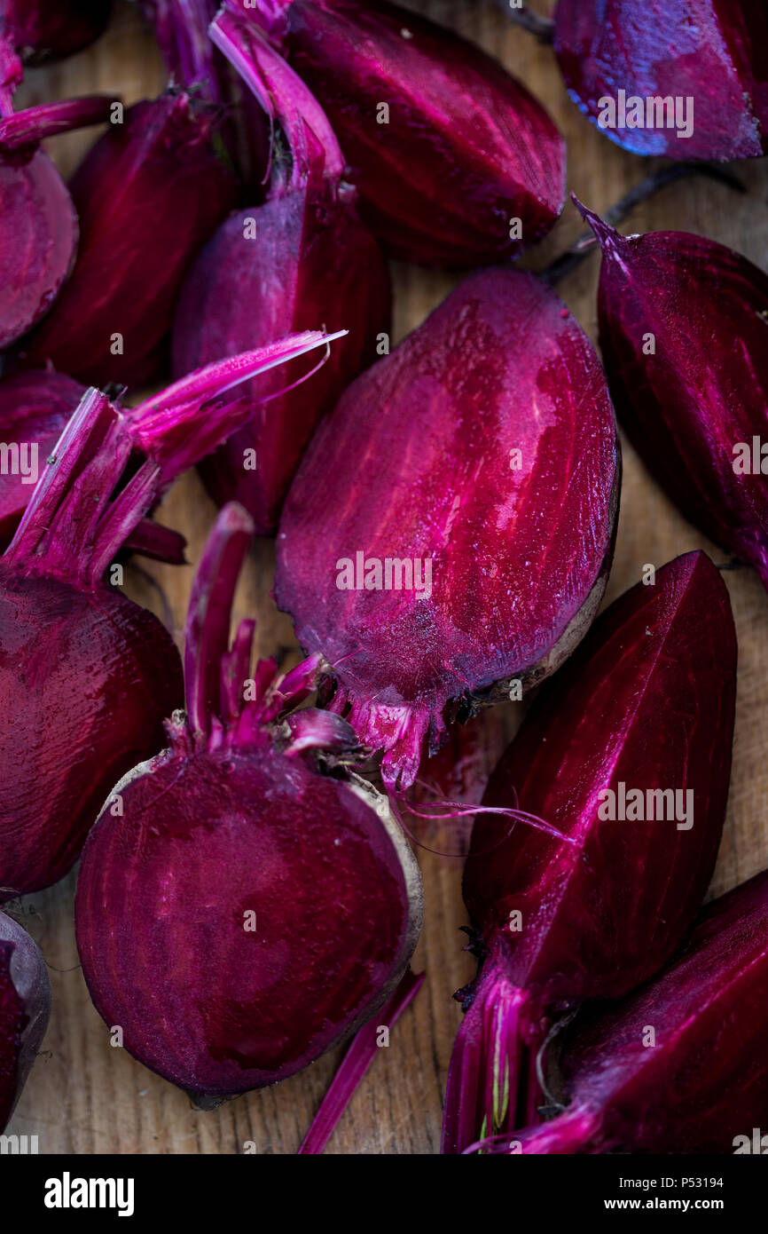 Beetroots cut in half Stock Photo