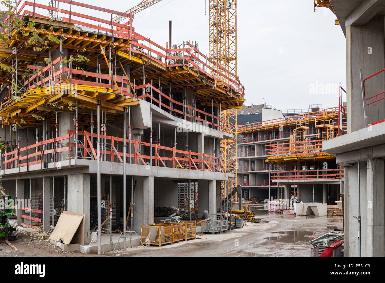 Berlin Germany Construction Site For Residential Buildings In The Zimmerstrasse In Berlin Mitte Stock Photo Alamy