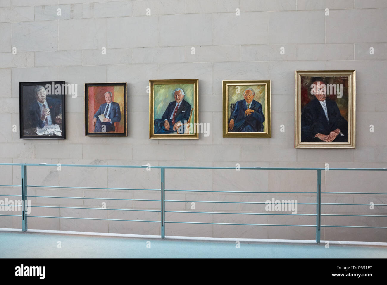 Berlin, Germany - Painting of the chancellor gallery in the Federal Chancellery. Stock Photo