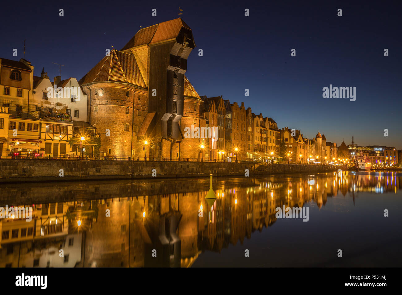 Gdansk city lights Stock Photo