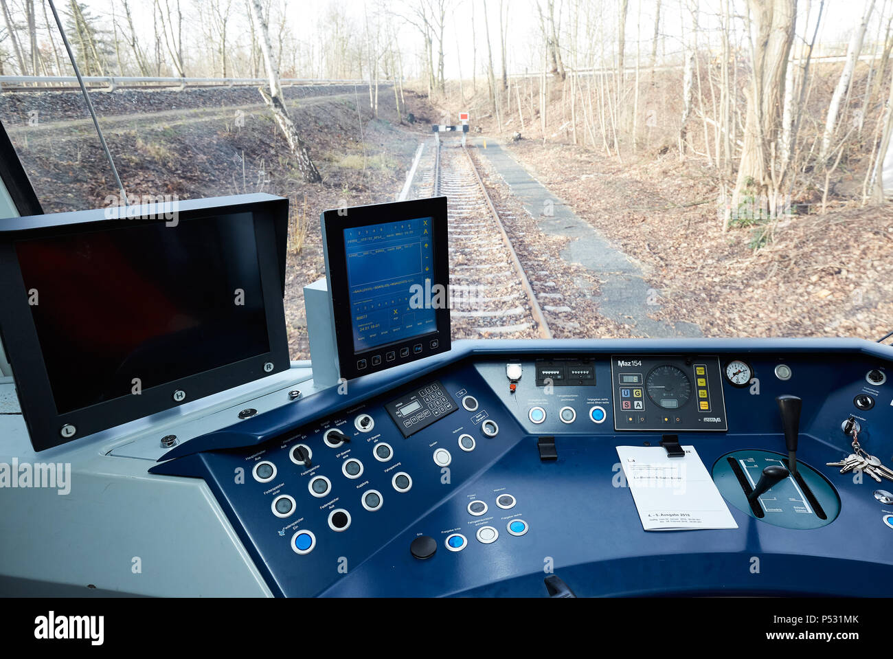 Berlin, Germany - In the driver's seat of a class 481 S-Bahn. Stock Photo
