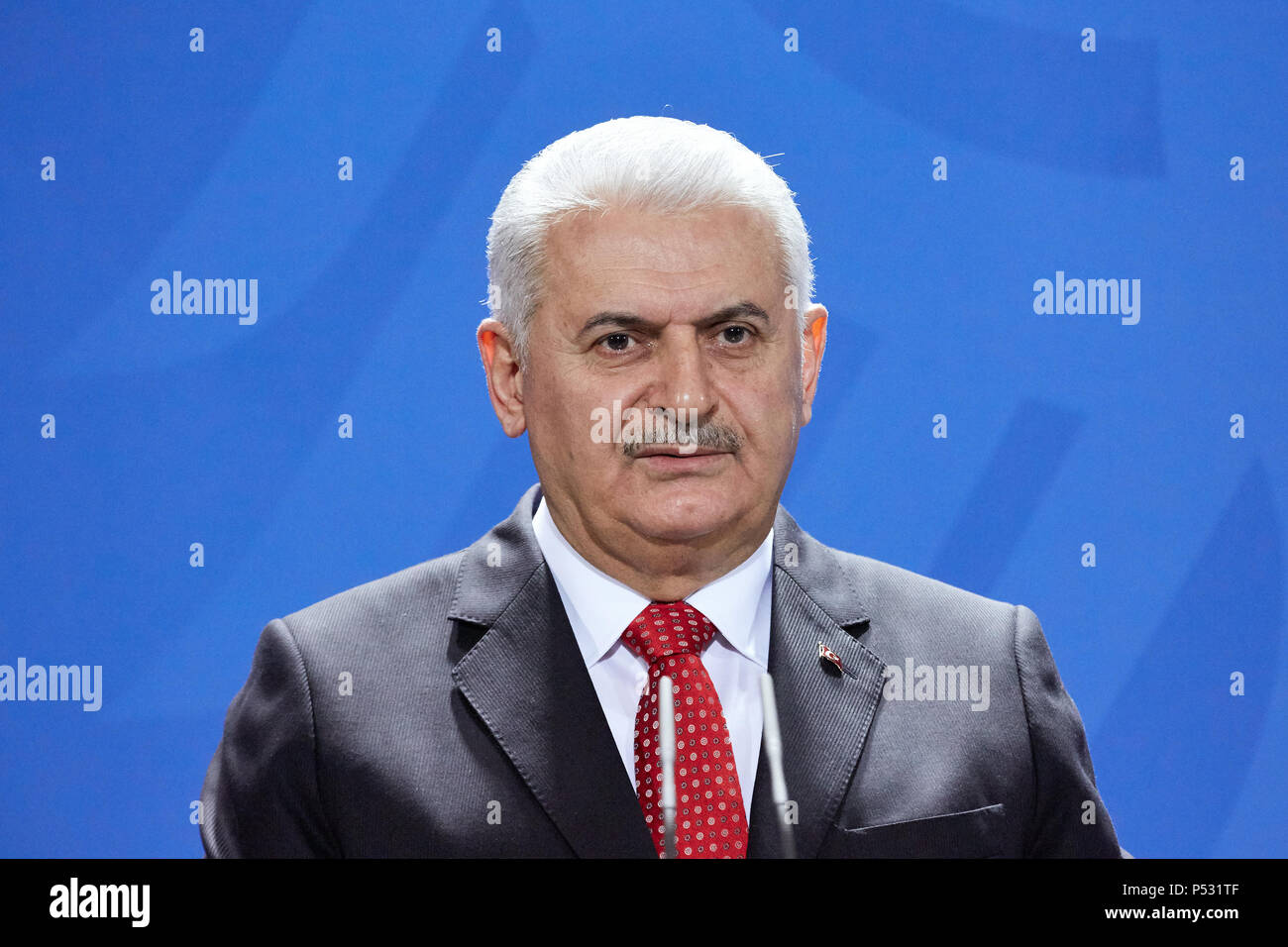 Berlin, Germany - The Turkish Prime Minister Binali Yildirim. Stock Photo
