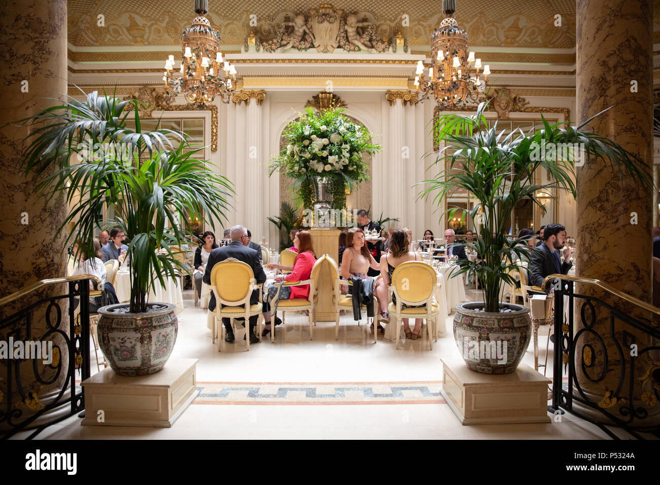 The Ritz Hotel, London. The Palm Court, which serves 'Tea at the Ritz'. Afternoon  tea Stock Photo - Alamy