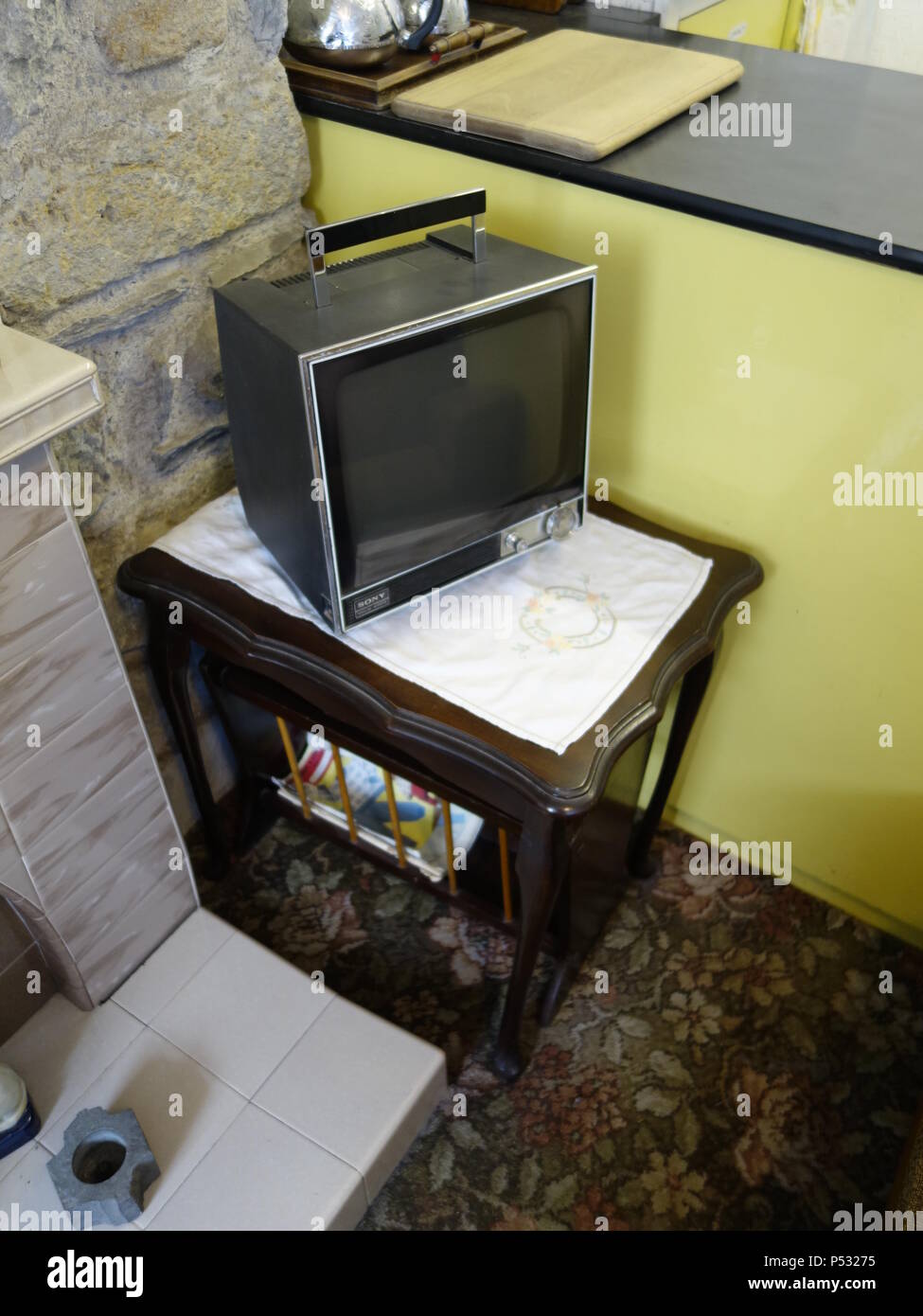 Vintage room set up as a 1969 time capsule Stock Photo Alamy