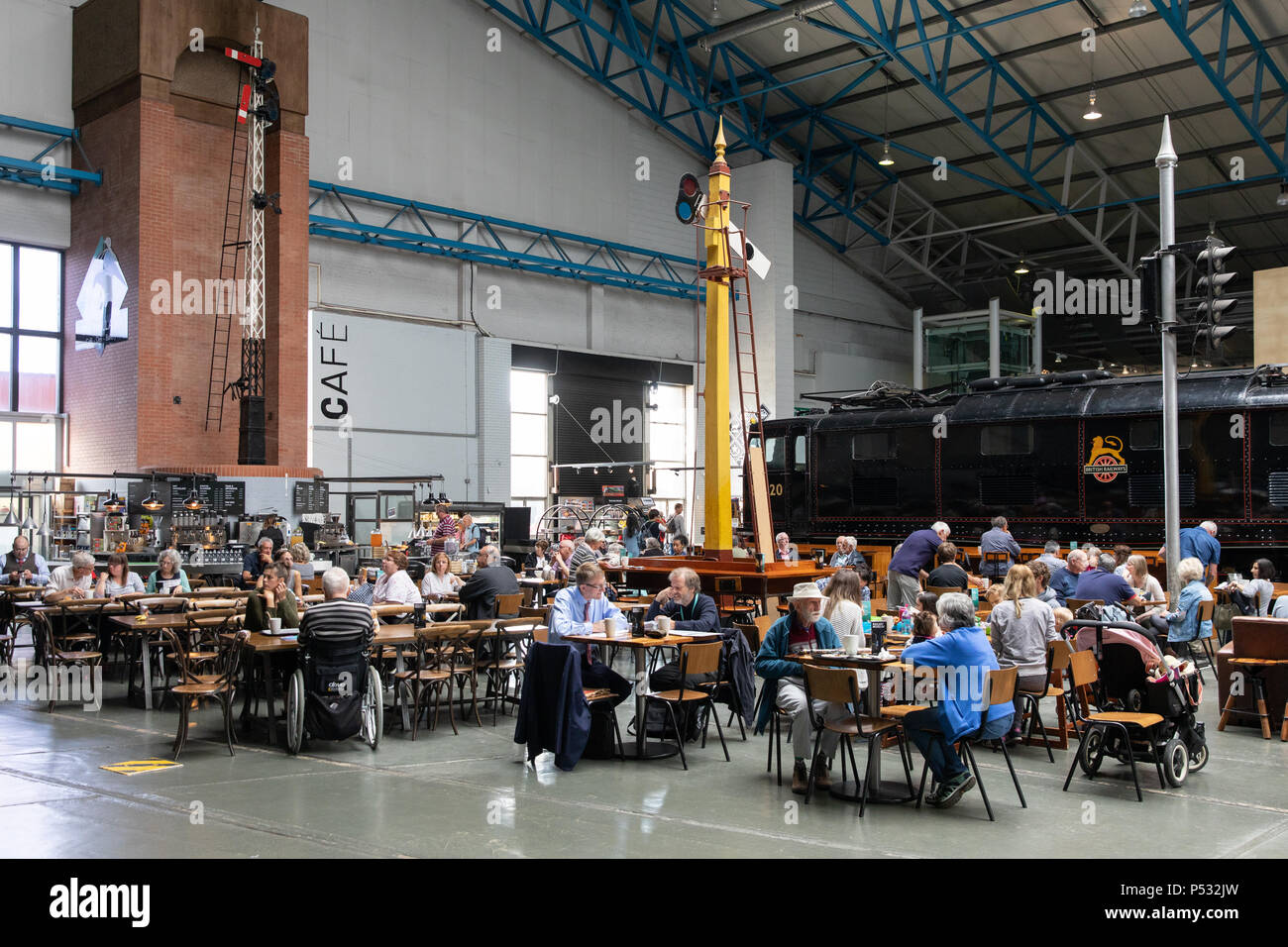 The cafe in The National Railway Museum, York, Stock Photo