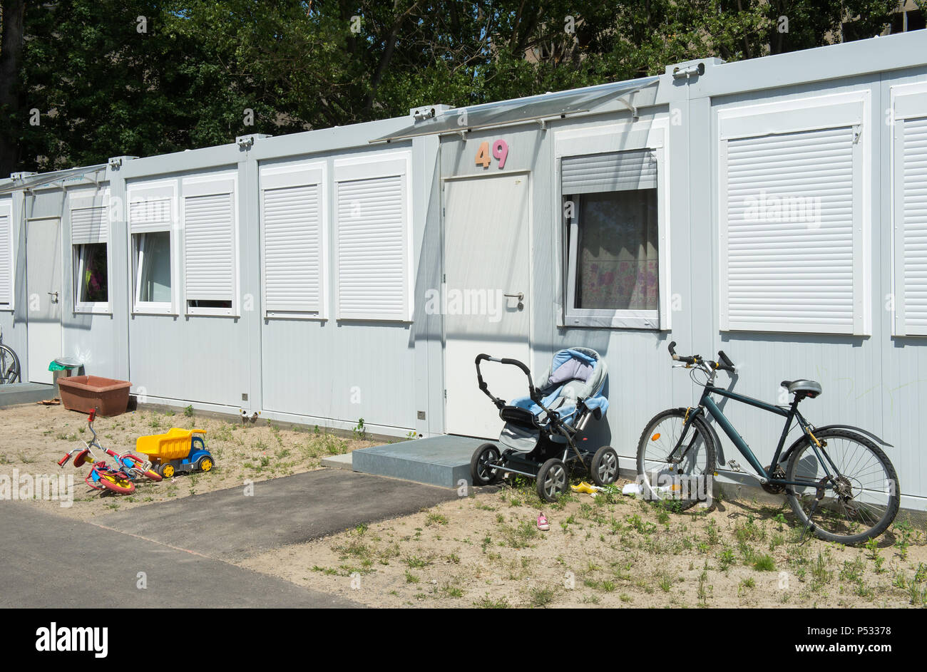 Shared accommodation for refugees in Berlin-Hohenschoenhausen Stock Photo