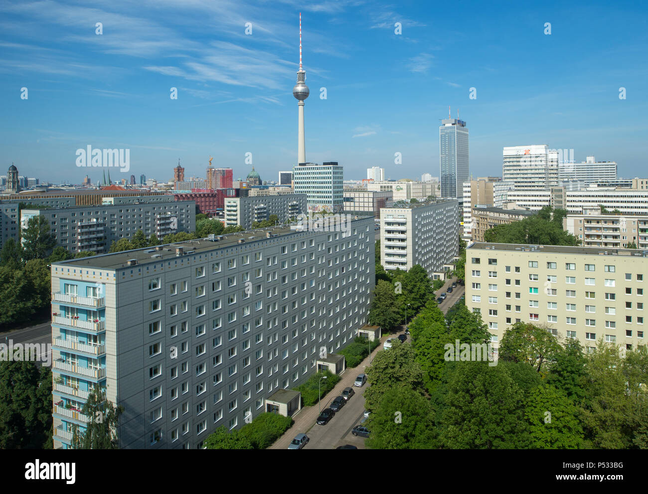 The city center east of Berlin Stock Photo