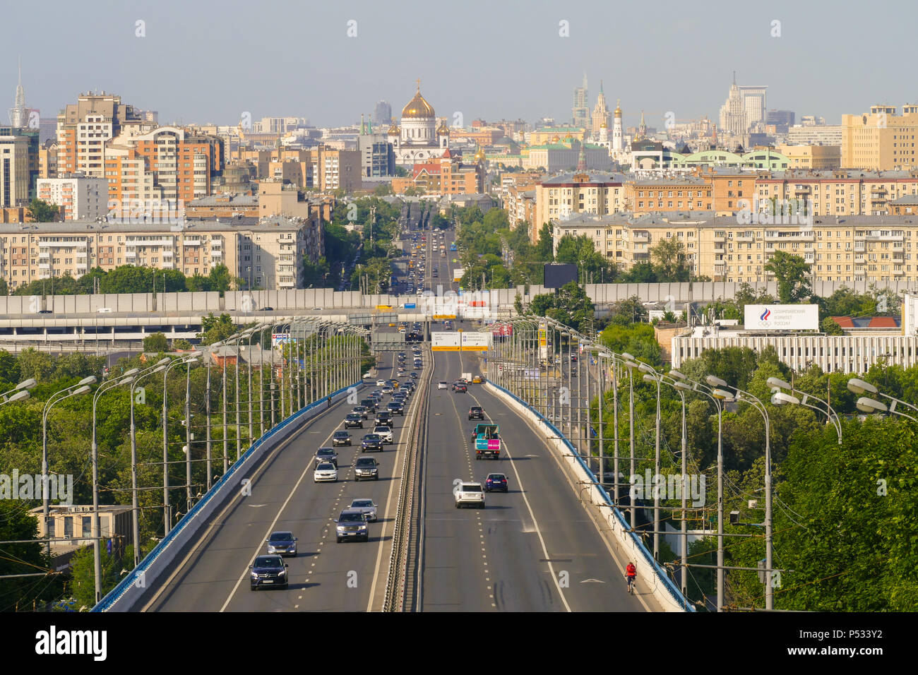 View of Moscow-Komsomolsky Prospect Stock Photo