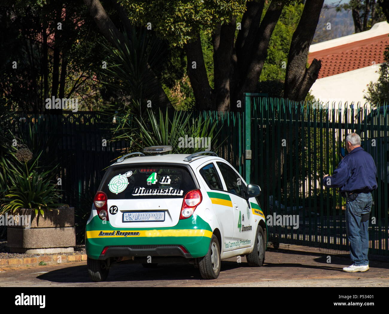 Johannesburg, South Africa unidentified private security staff guard