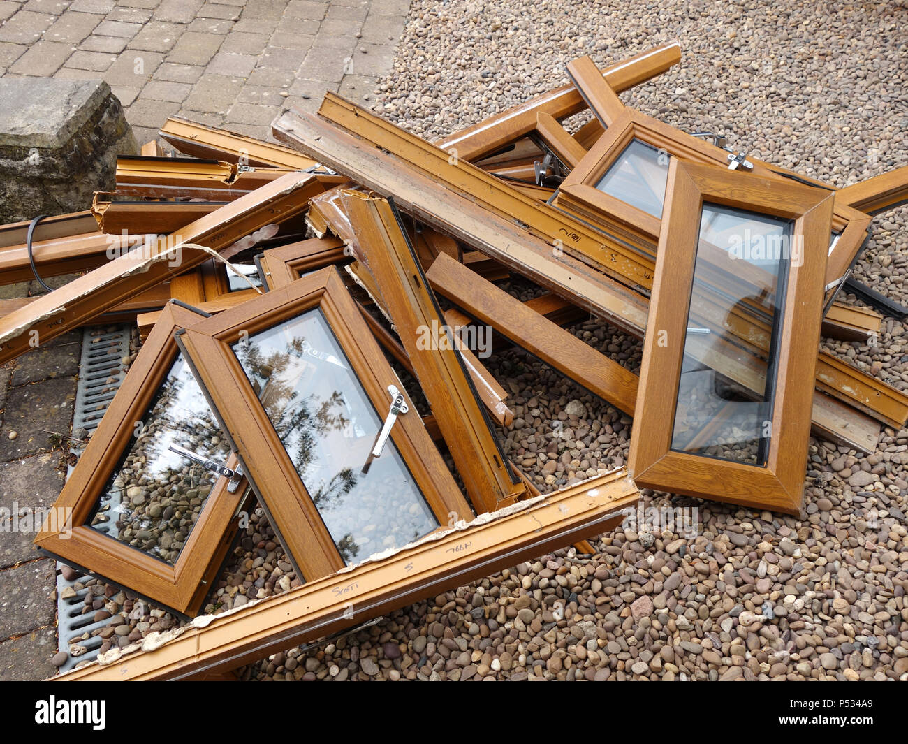Broken upvc window hires stock photography and images Alamy