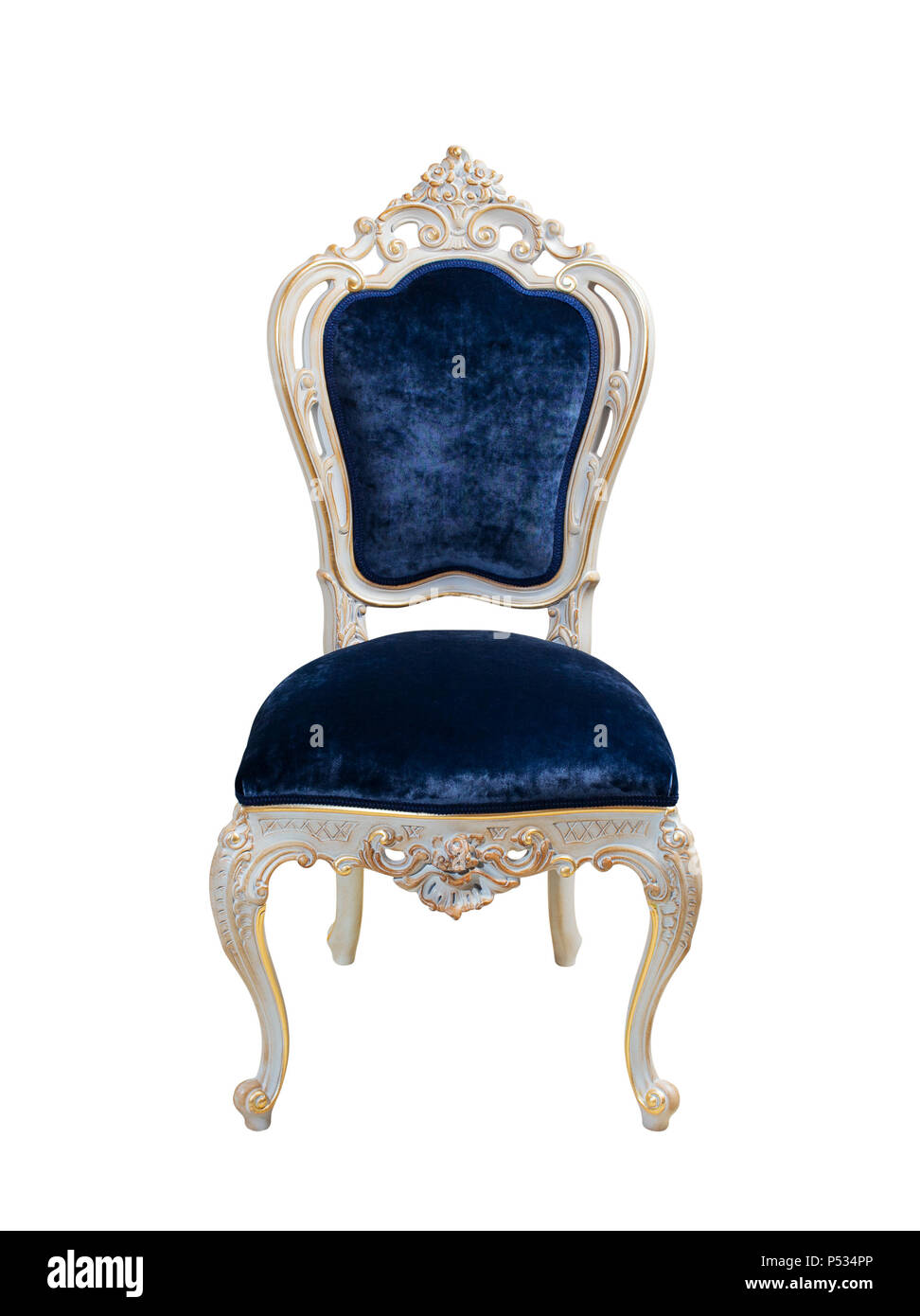 Stylish carved chair isolated on white background. Clipping path Stock ...