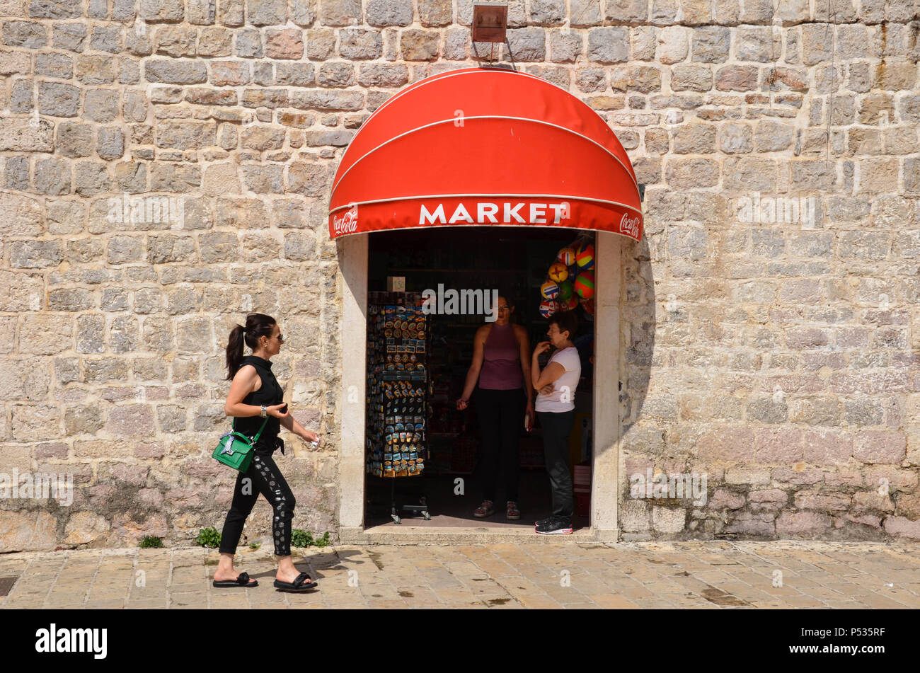 Shop in the Old Town (Stari Grad), Budva, Montenegro, Adriatic Coast, Balkans, May 2018 Stock Photo