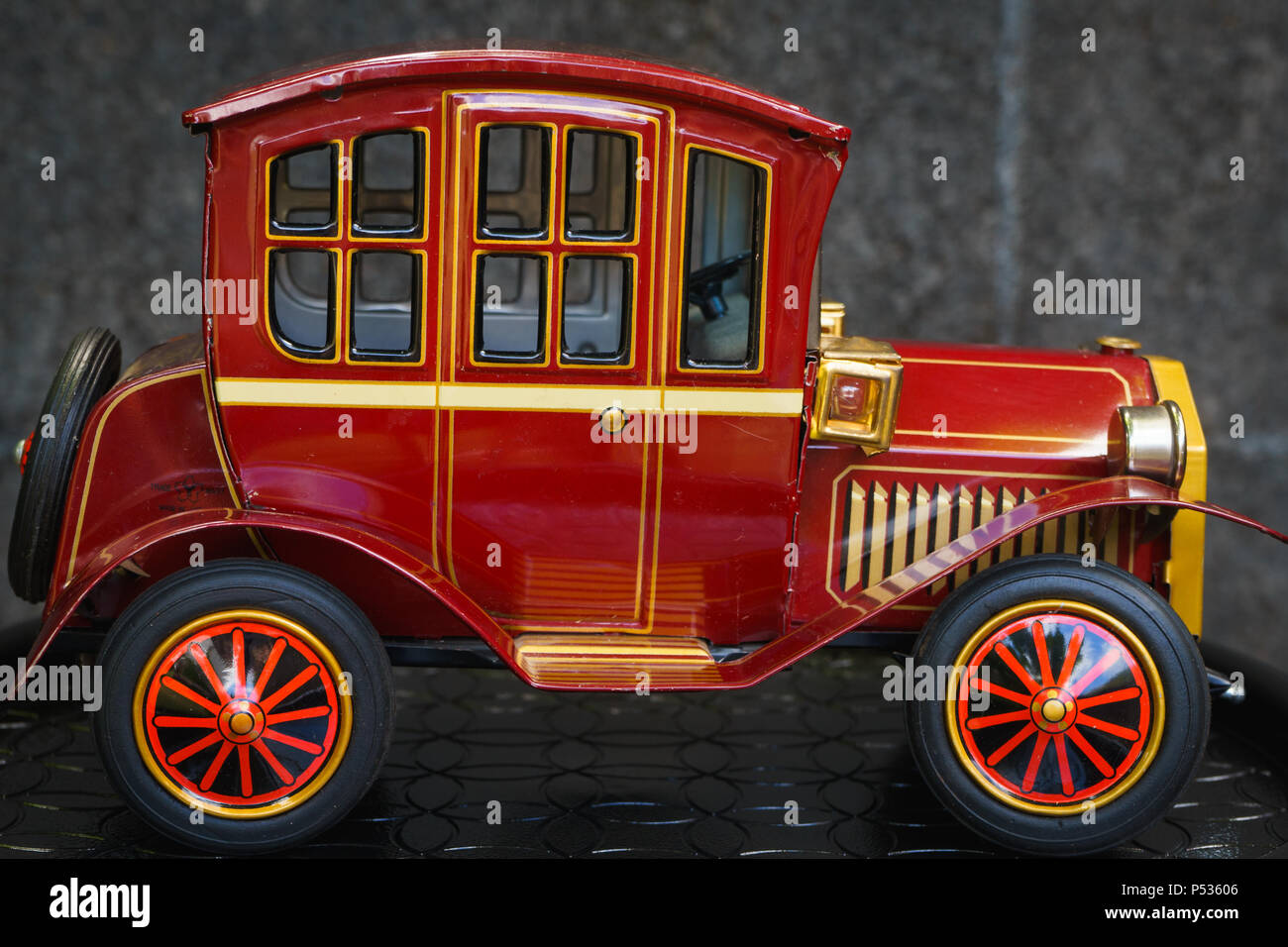 Antique battery operated car Stock Photo