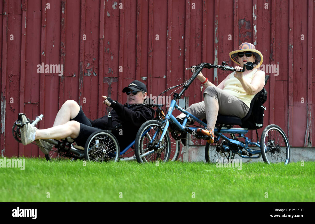 Cycling with a trike Stock Photo Alamy
