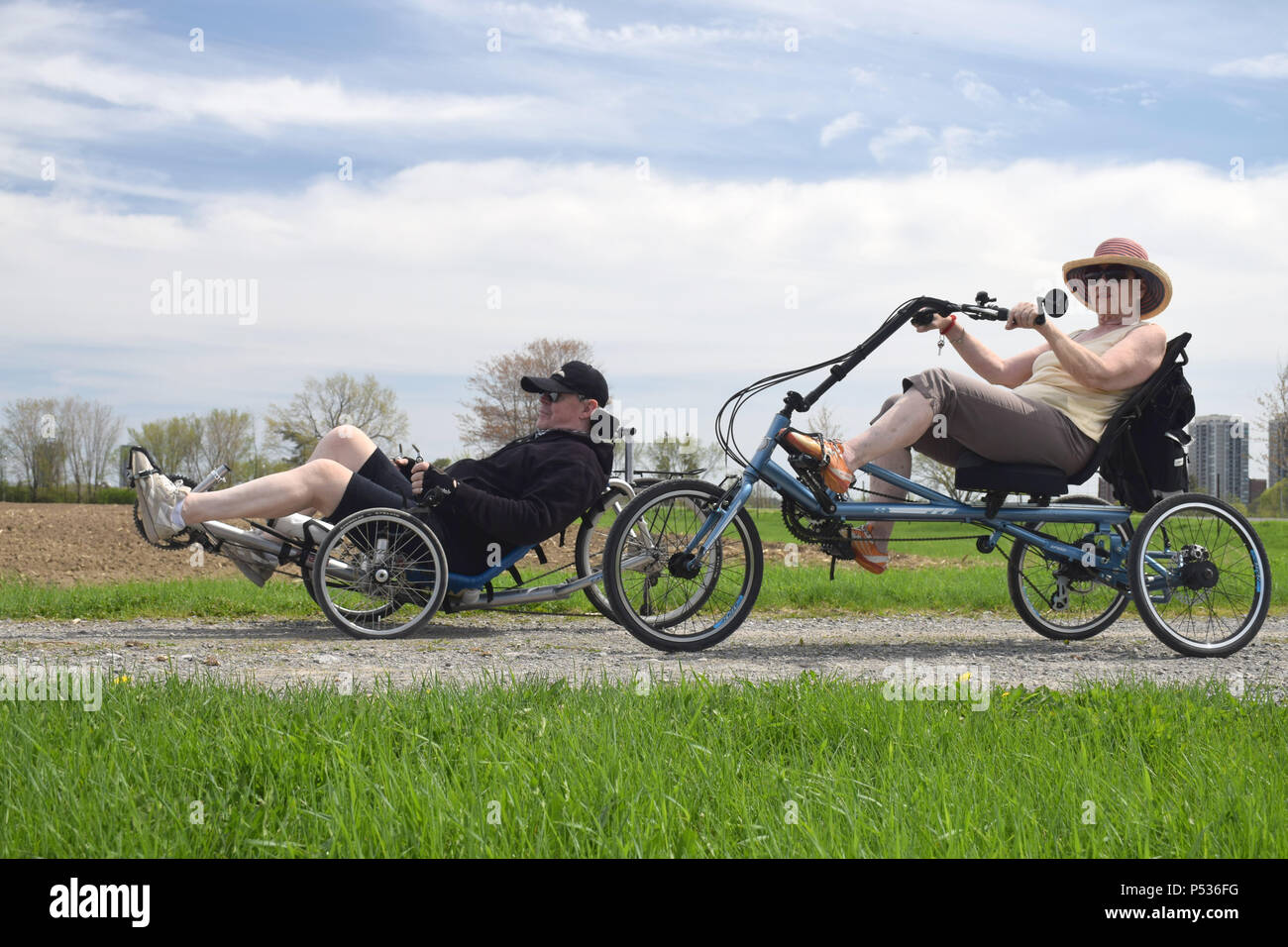 Cycling with a trike Stock Photo Alamy