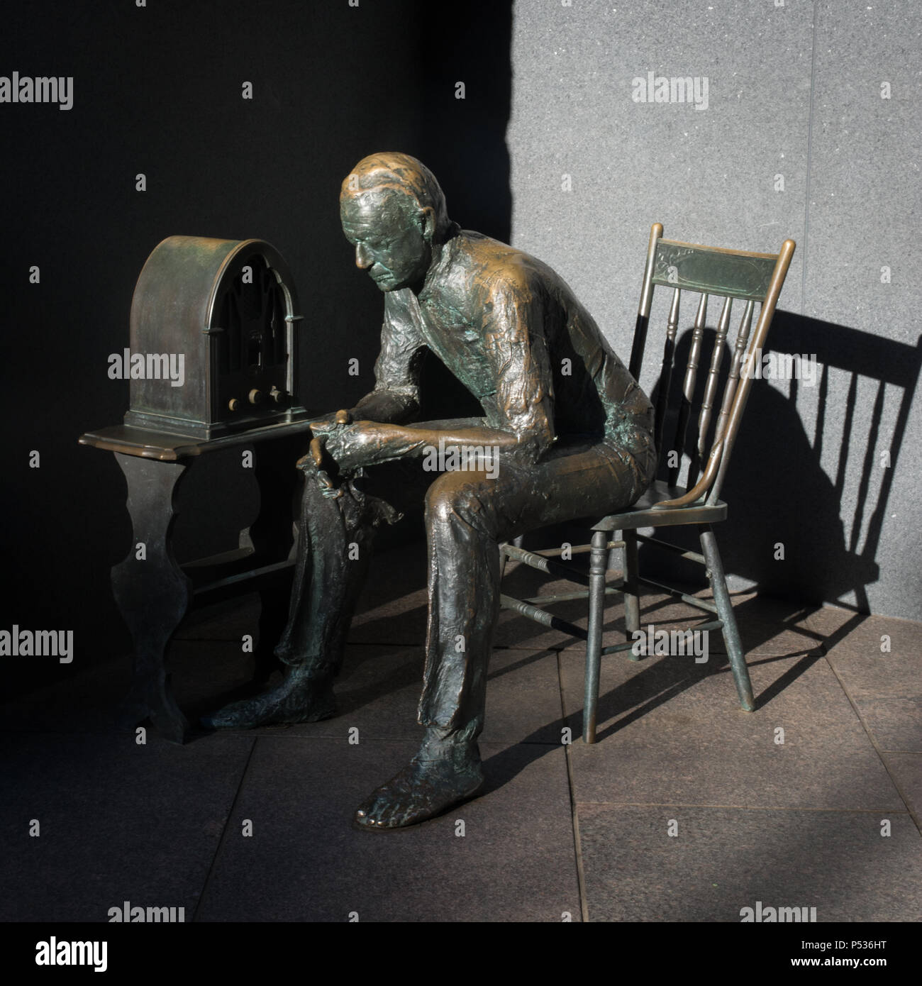 The Fireside Chat sculpture by Segal, part of the FDR Memorial