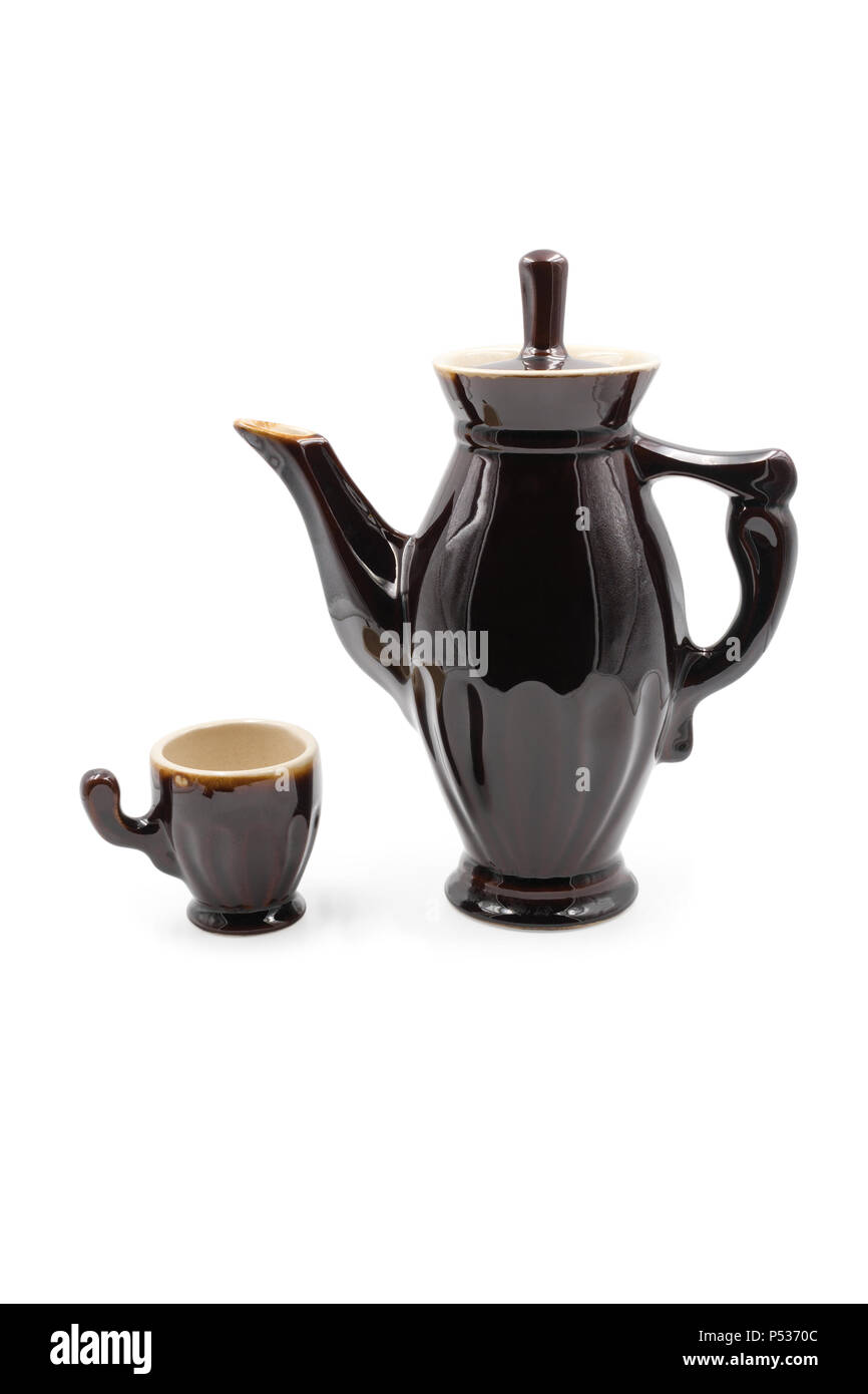 Coffee jug brown high. Isolated on white background Stock Photo Alamy