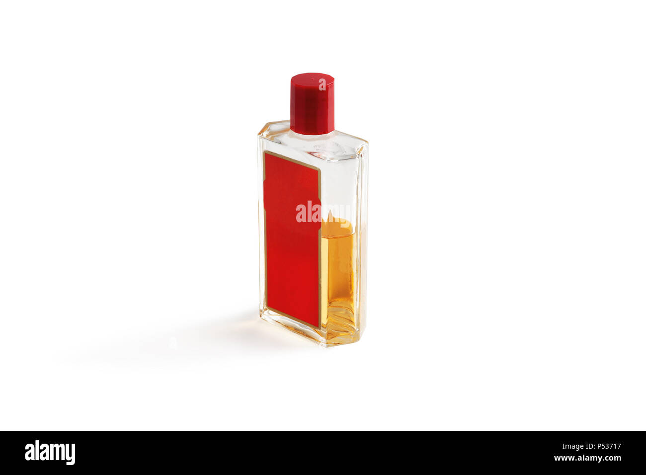Transparent bottle with cologne. Isolated on white background Stock