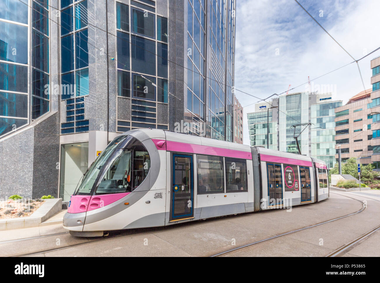 Wolverhampton bound West Midlands Metro at Bull St in Birmingham, the ...