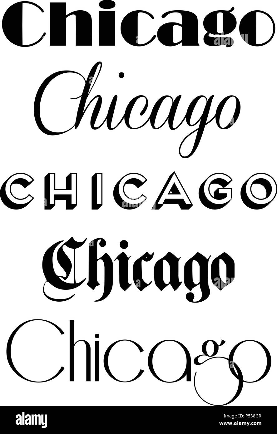 Premium Vector  Chicago hand lettering text