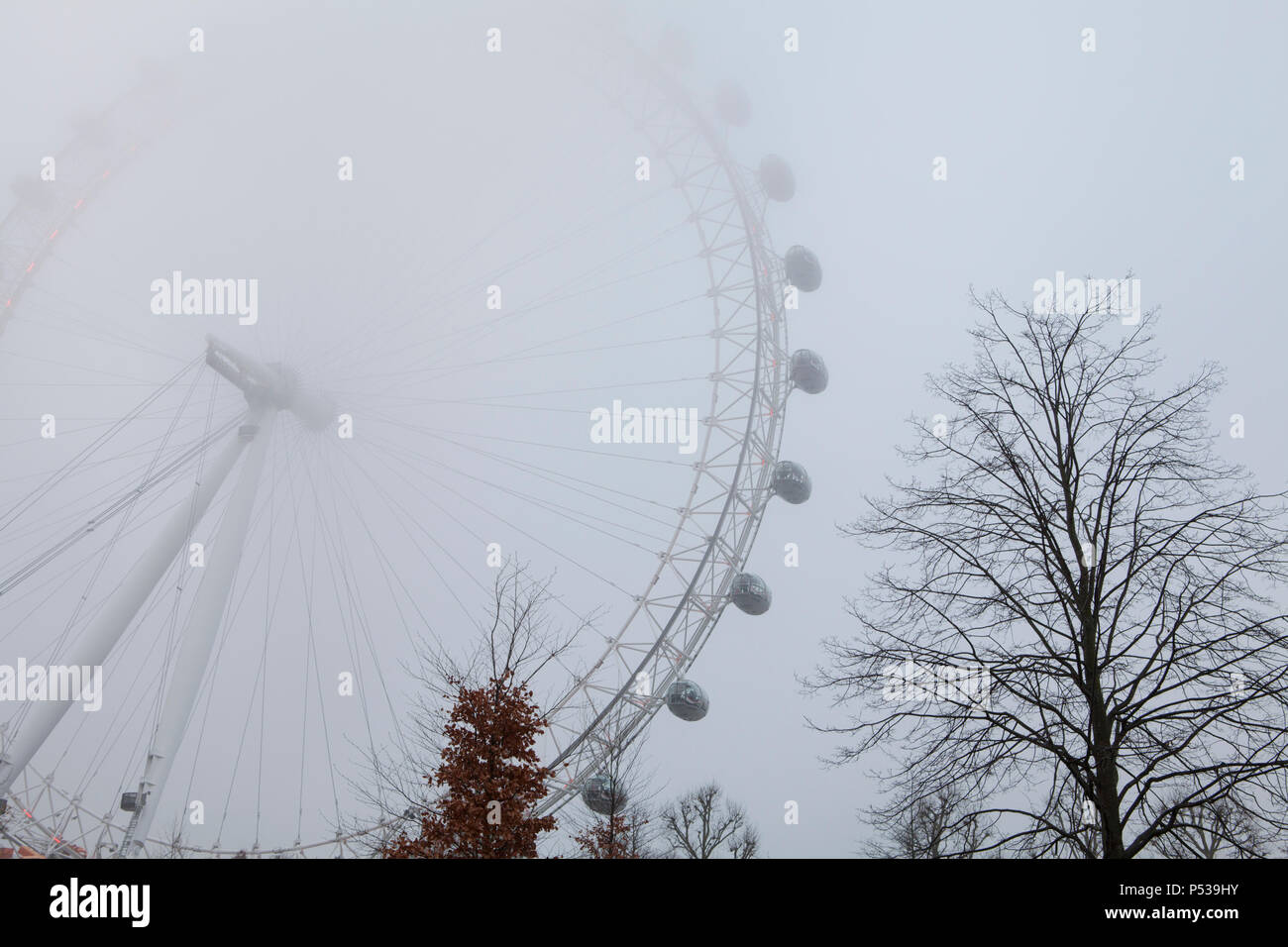 The London Eye is a giant Ferris wheel on London'd south bank and is the most important paid visitor attaction in the capital Stock Photo