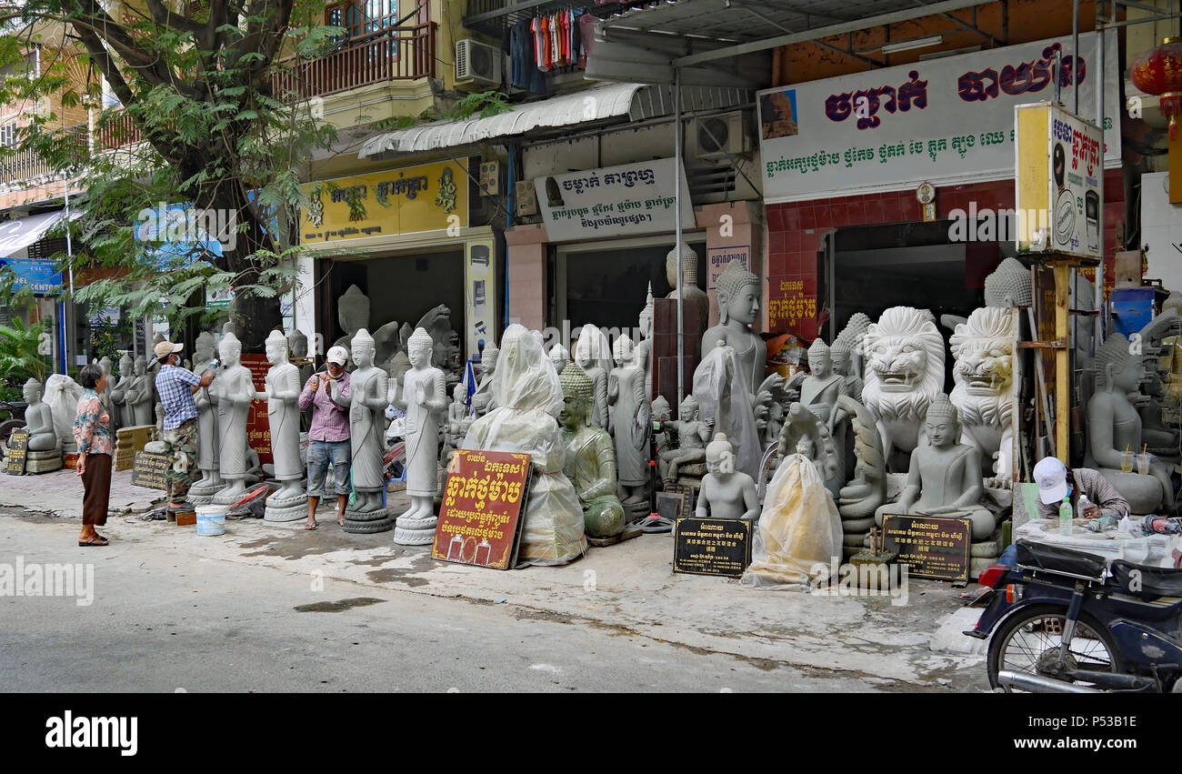 In Phnom Penh, Street 178 is famous for the many shops selling stone