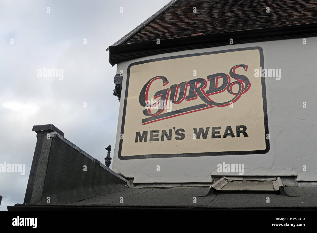 Gurds Menswear shop, 70 Station Rd, Taunton, Somerset, South West England, UK, TA1 1NX Stock Photo