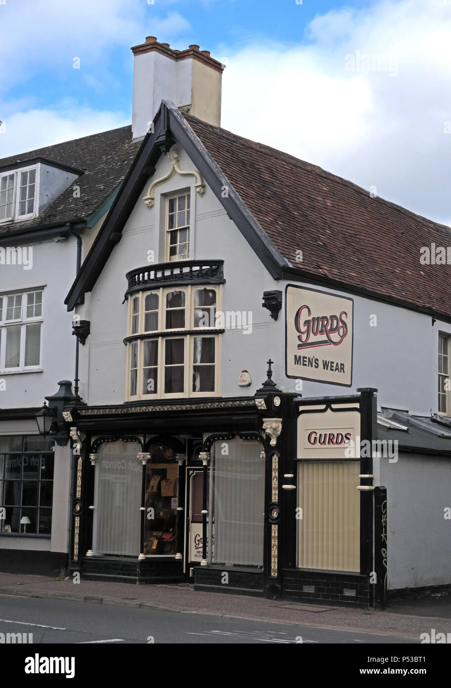 Gurds Menswear shop, 70 Station Rd, Taunton, Somerset, South West England, UK, TA1 1NX Stock Photo