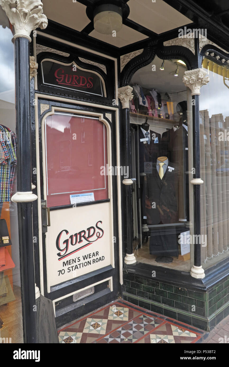 Gurds Menswear shop, 70 Station Rd, Taunton, Somerset, South West England, UK, TA1 1NX Stock Photo