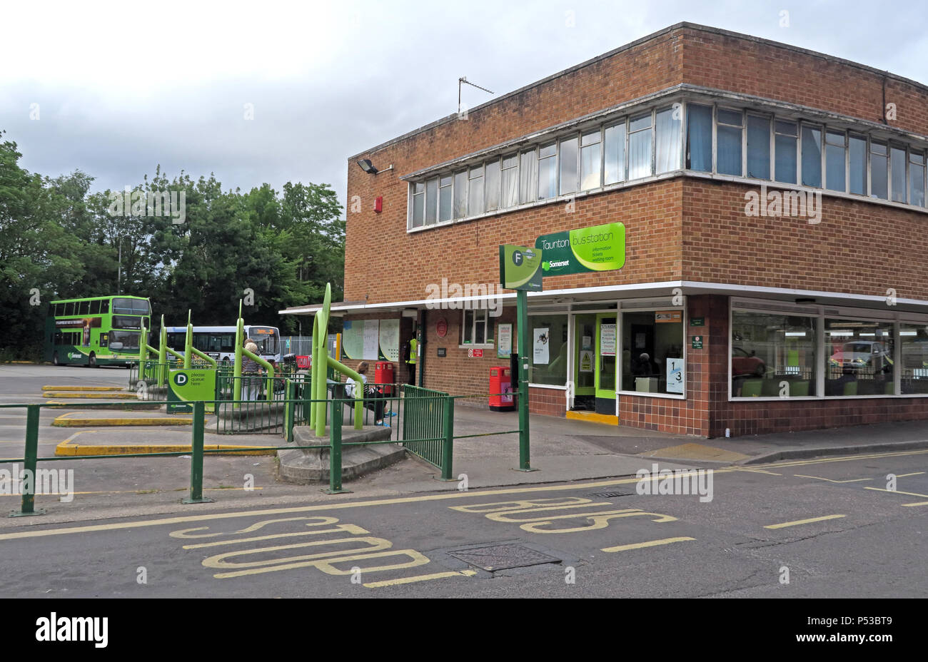 Taunton Bus station, First Bus, 2 Tower street, Somerset, South West England, UK,TA1 4AF Stock Photo