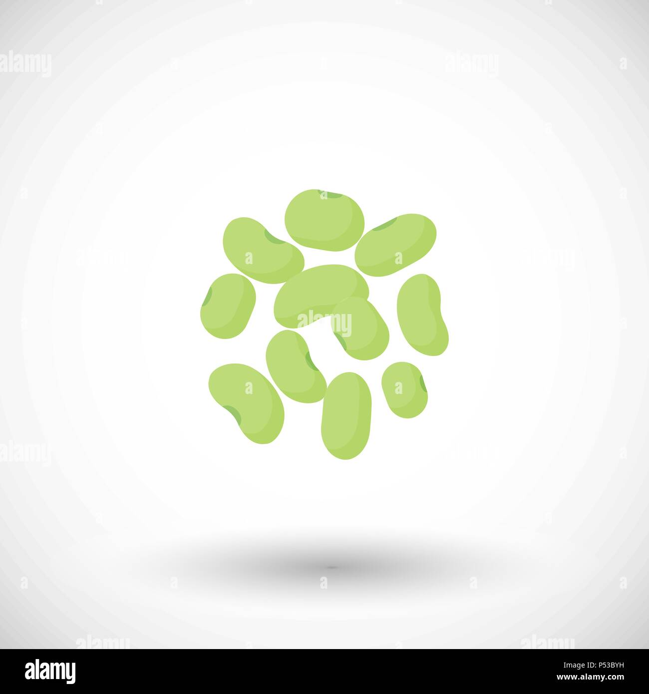 Soy beans flat vector icon. Flat design of food, healthy eating objects, soy product with round shadow isolated on the white background, cute vector i Stock Vector