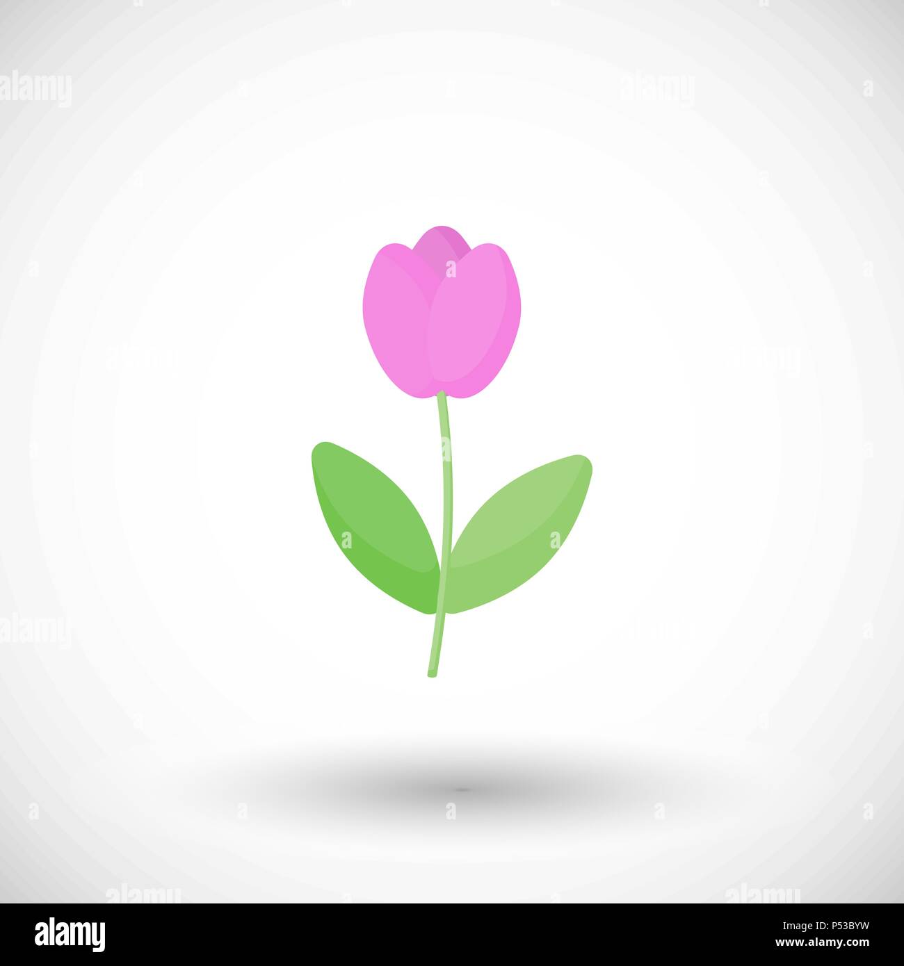 Tulip flower flat vector icon, Flat design of spring floral object on ...