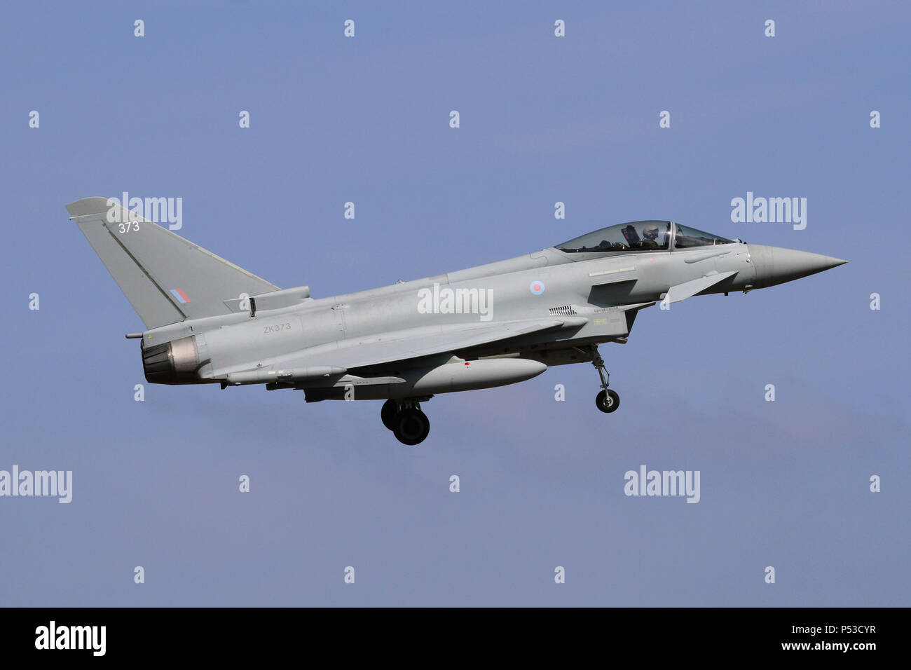 This Eurofighter Typhoon FGR4 was one of the newest in service with the Royal Air Force when photographed. Stock Photo