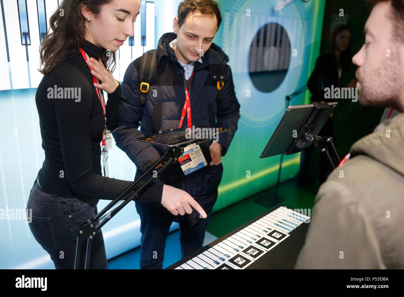 Barcelona,   Spain - Consumer Electronics at the Mobile World Congress MWC in Barcelona Stock Photo