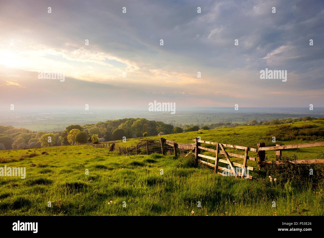 Evening time at Dover's Hill near Chipping Campden, Cotswolds, Gloucestershire, England. Stock Photo