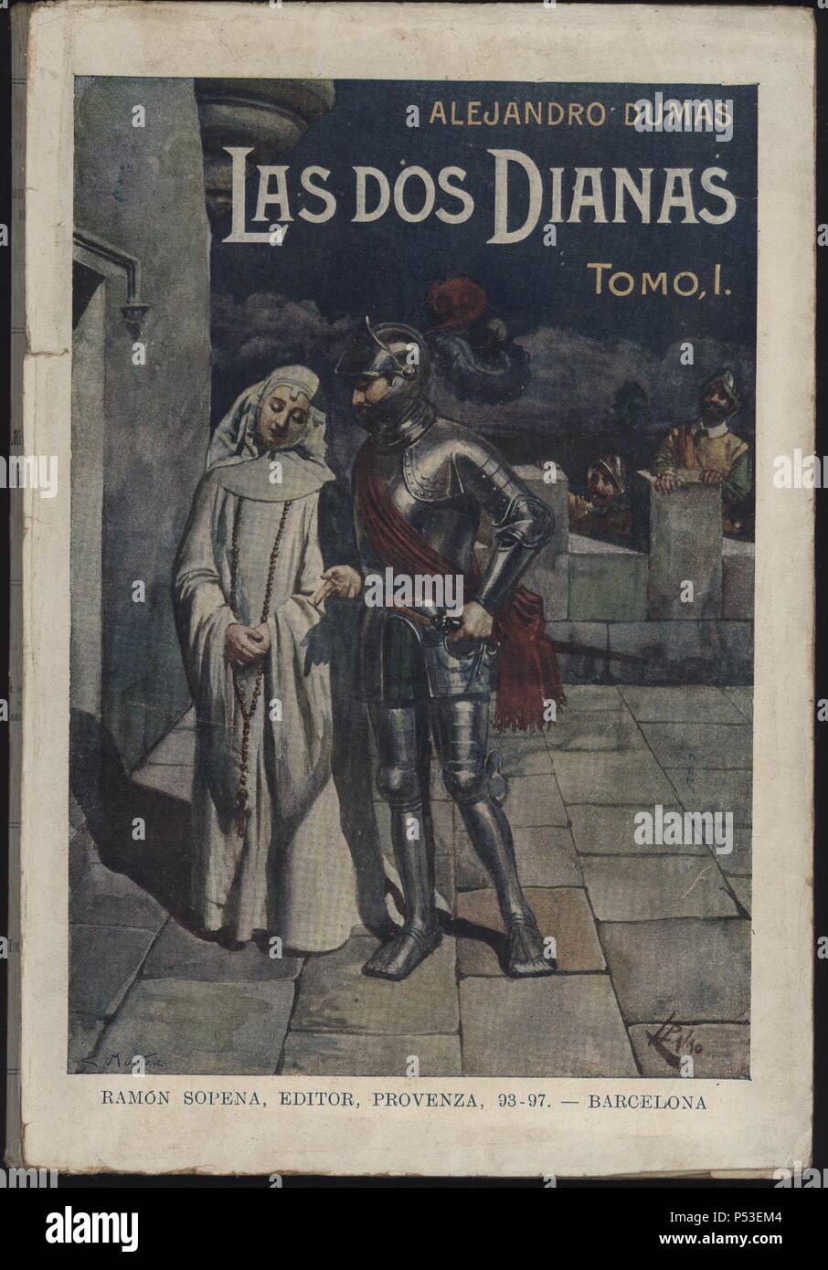 Portada de la novela LAS DOS DIANAS, tomo 1, de Alejandro Dumas  (Villers-Cotterêts, 1802-Puys, 1870). Editada en Barcelona en l931 Stock  Photo - Alamy