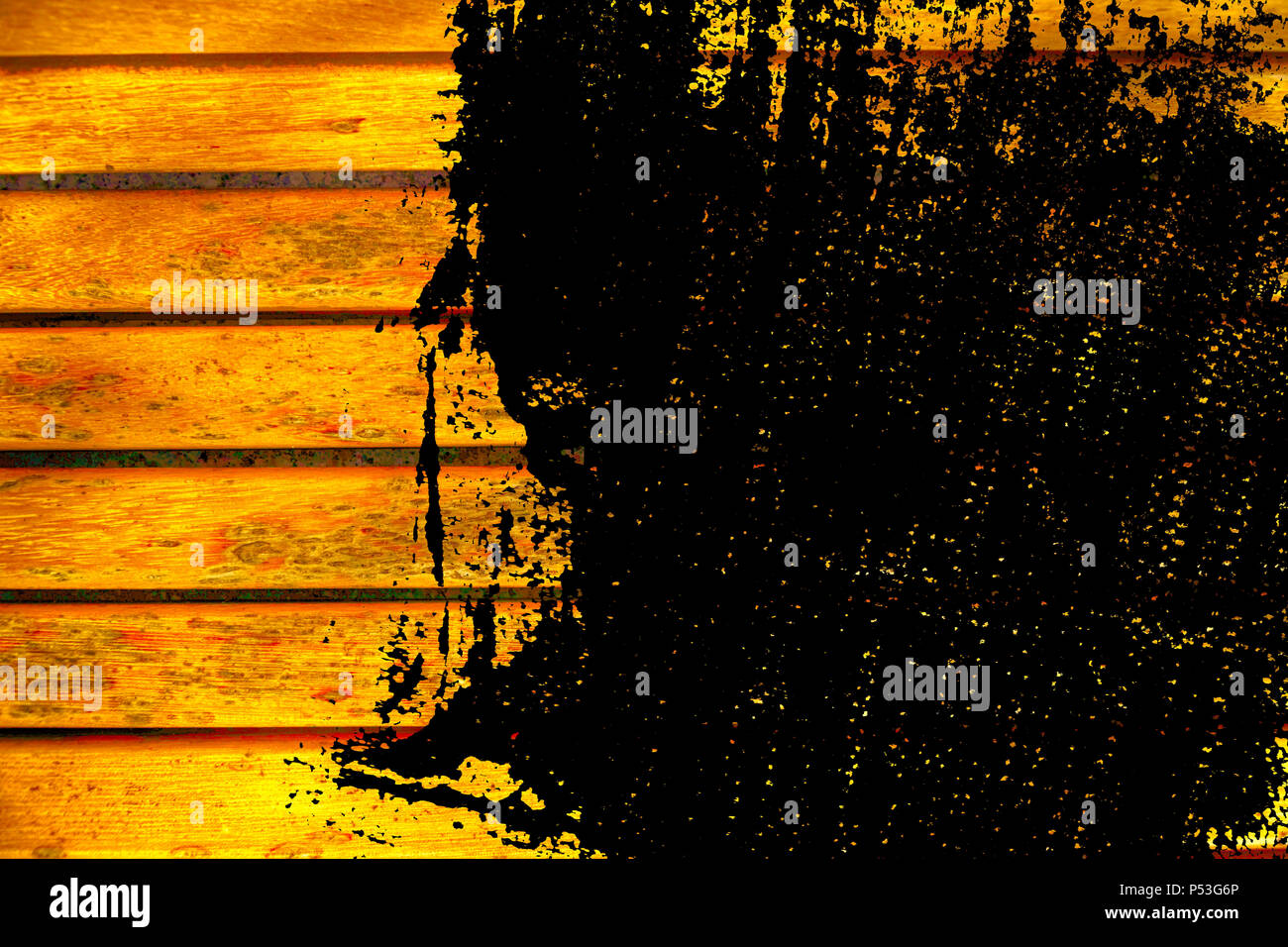 Grunge Ultra yellow Wooden bench plank texture for web site or mobile ...