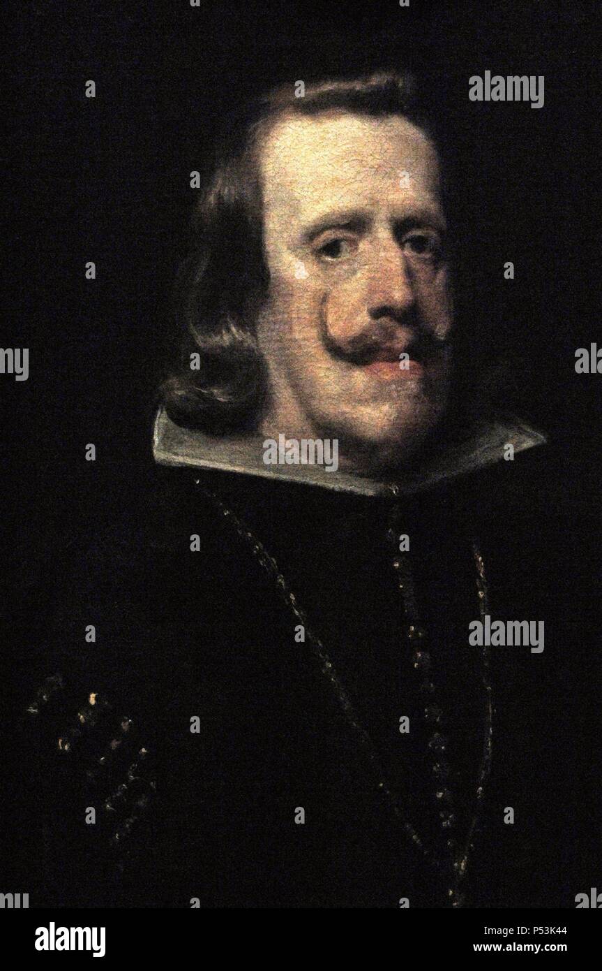 Philip IV (1606-1665). King of Spain. Portrait (1656) by Diego Velazquez. National Gallery. London. United Kingdom. Stock Photo