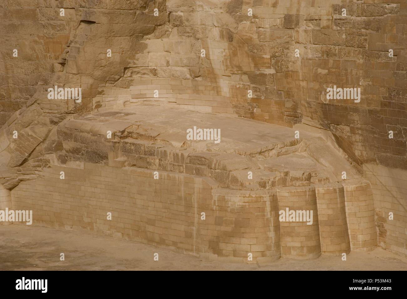 Egypt. Great Sphinx of Giza. Limestone statue with lion body and human