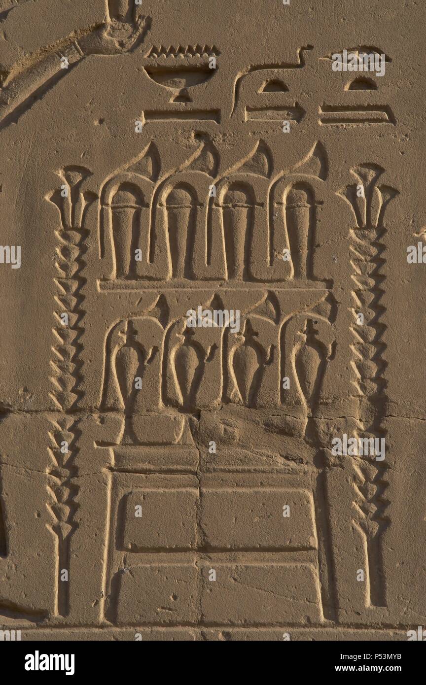 Egyptian Art. The Karnak Temple Complex. Relief depicting an altar