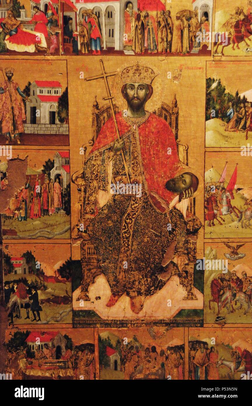 Saint John Vladimir (ca.990-1016). Ruler of Duklja. Painting by ...