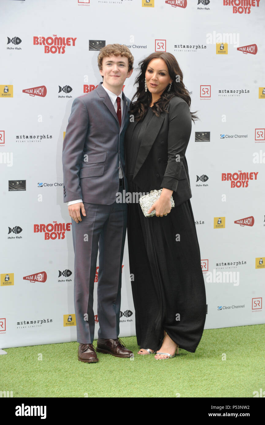 'The Bromley Boys' - Premiere at Wembley Stadium - Arrivals  Featuring: Brenock O'Connor, Martine McCutcheon Where: London, United Kingdom When: 24 May 2018 Credit: WENN.com Stock Photo