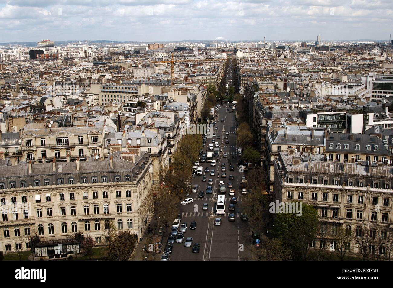France. Paris. City   views from the Arc de Triomphe. Stock Photo