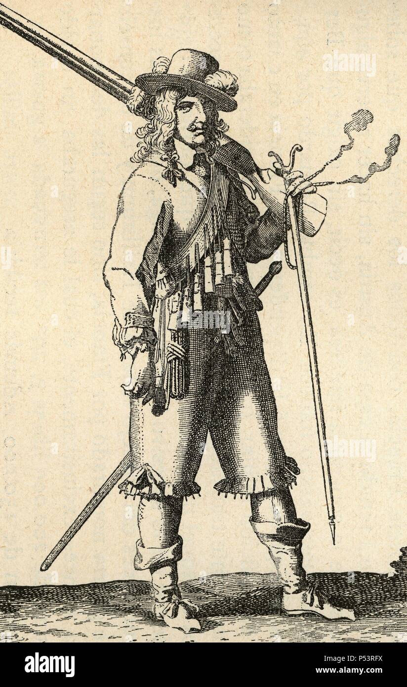 Musketeer with shouldered Musket, marching, 1700–1760, 40 mm Mould