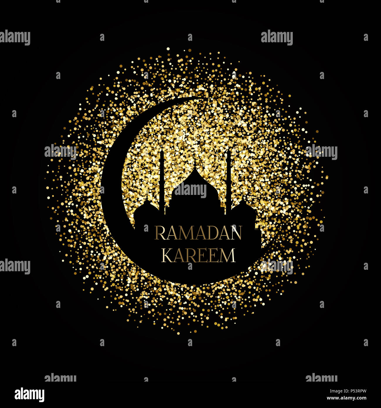 Ramadan Kareem background with gold glitter effect Stock Photo