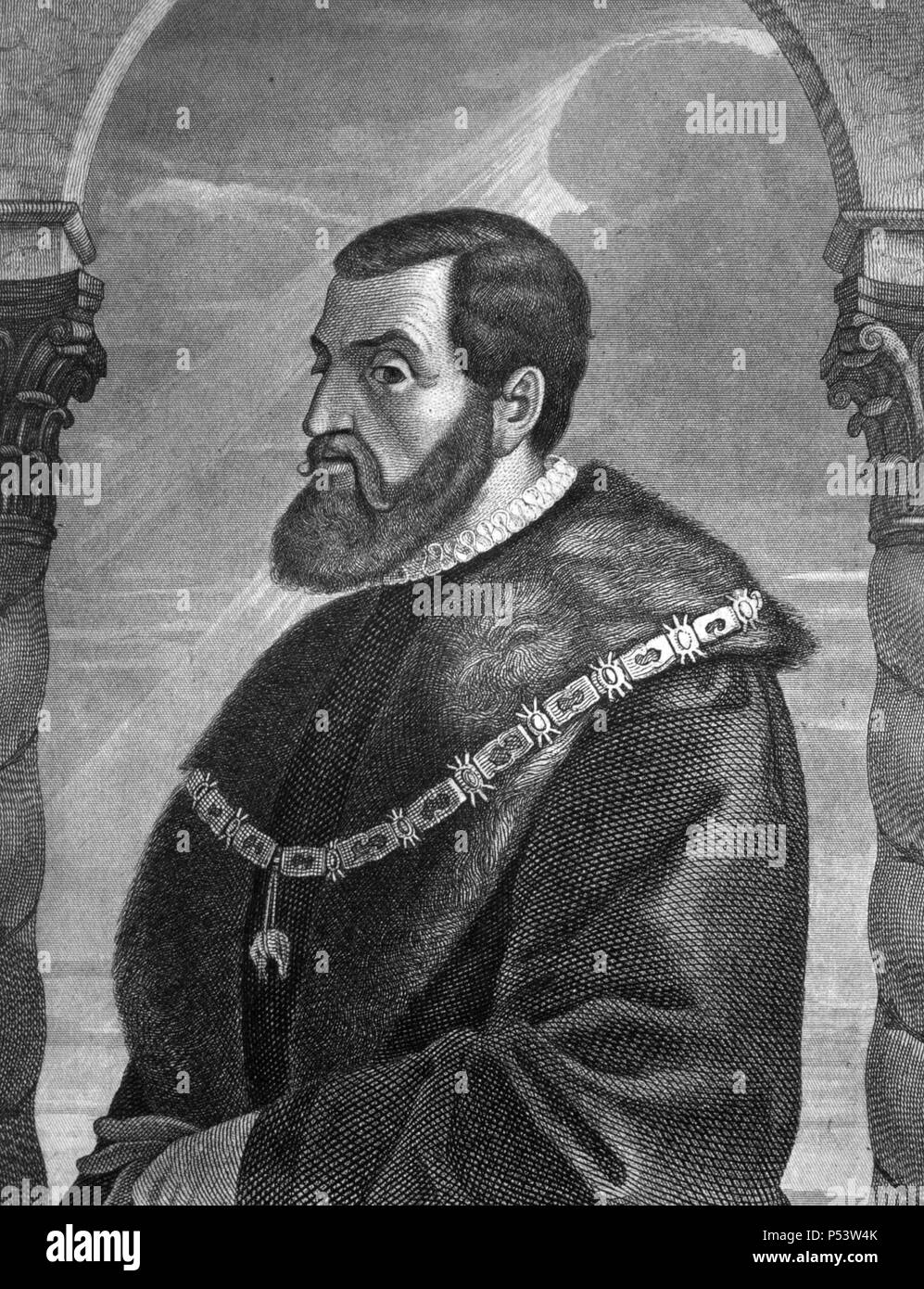 Carlos I de España y V de Alemania (1500-1558). Grabado de 1857,. Stock Photo