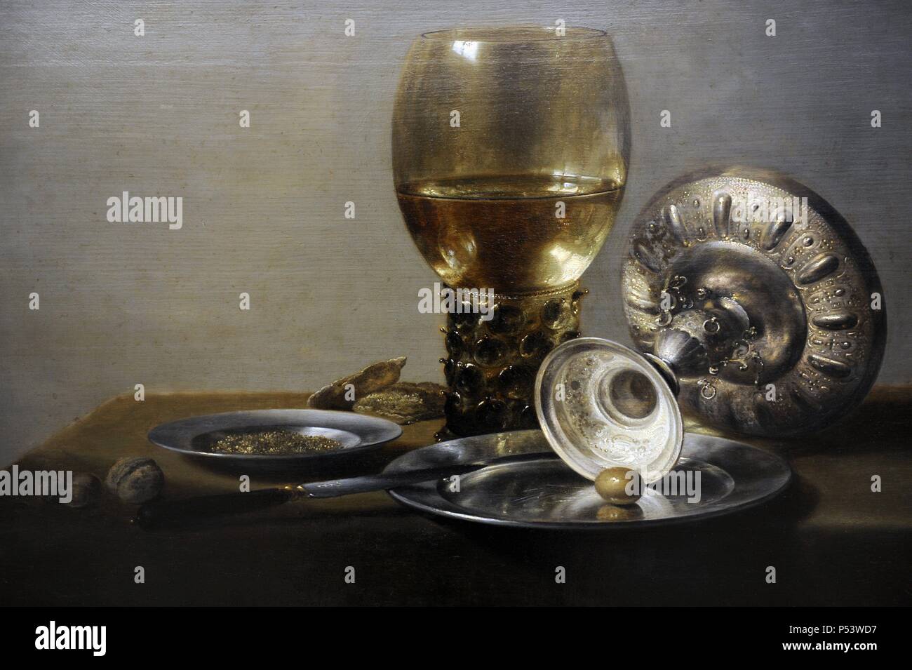 Pieter Claesz (c. 1597-1660). Dutch Golden Age still life painter. Still life, c. 1635. Oil on panel. Gemaldegalerie, Berlin. Germany. Stock Photo