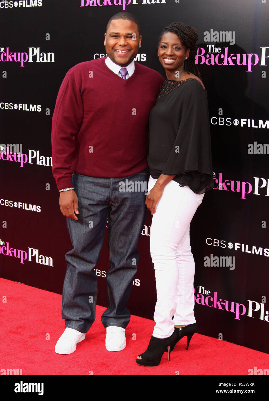 Anthony Anderson   Wife Alvina  20   - Back Up Plan Premiere at the Westwood Village Theatre In Los Angeles.Anthony Anderson   Wife Alvina  20  Event in Hollywood Life - California, Red Carpet Event, USA, Film Industry, Celebrities, Photography, Bestof, Arts Culture and Entertainment, Celebrities fashion, Best of, Hollywood Life, Event in Hollywood Life - California, Red Carpet and backstage, Music celebrities, Topix, Couple, family ( husband and wife ) and kids- Children, brothers and sisters inquiry tsuni@Gamma-USA.com, Credit Tsuni / USA, 2010 Stock Photo