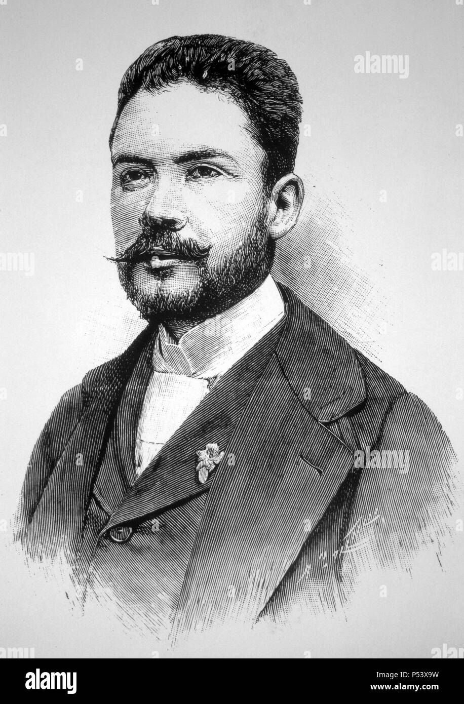 Rubén Darío (1867-1916, poeta nicaragüense. Foto del año 1892. Stock Photo
