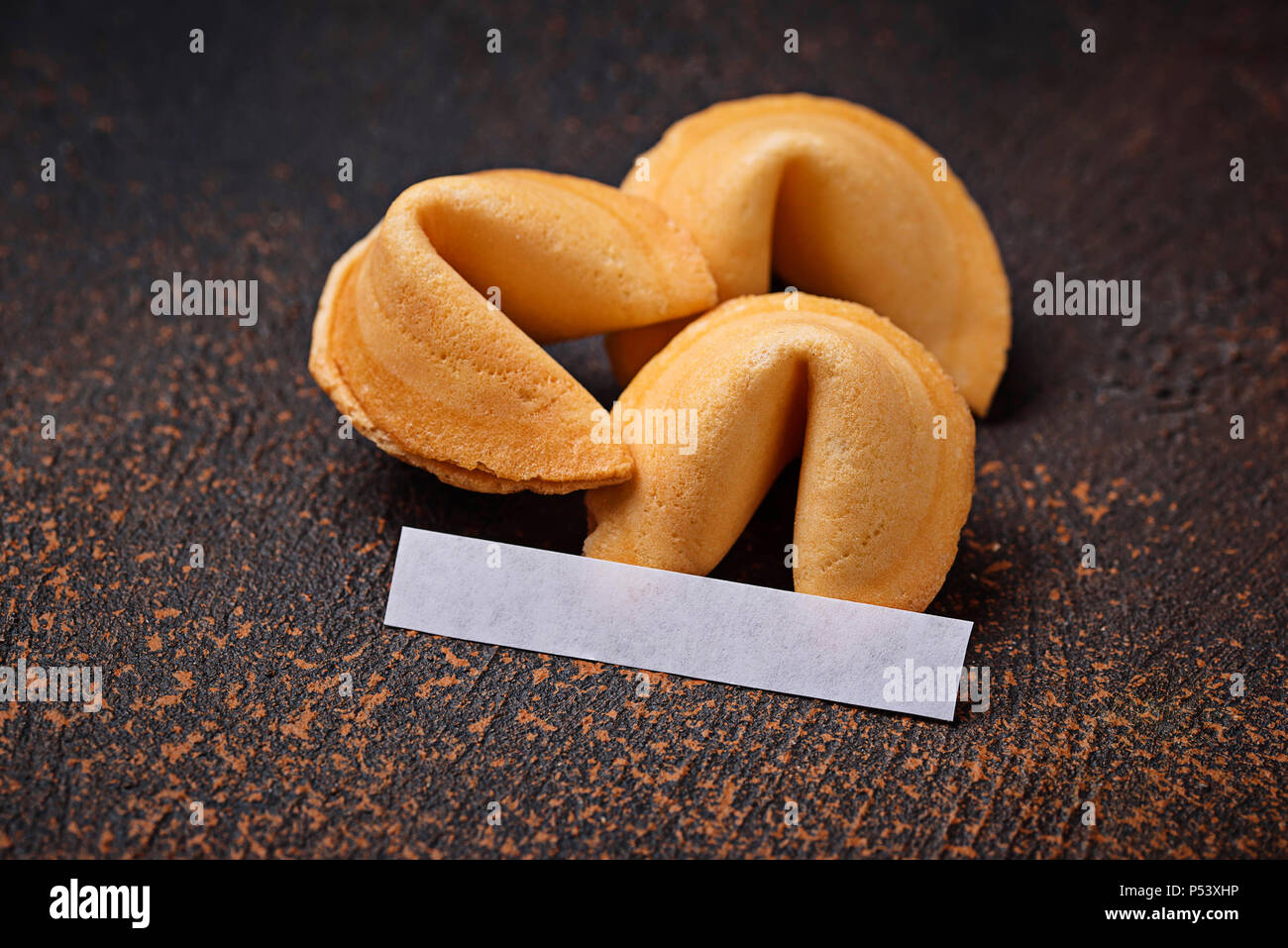 Traditional Chinese fortune cookies with prediction Stock Photo Alamy